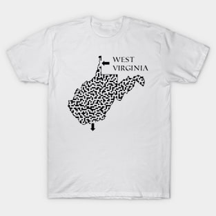 State of West Virginia Maze T-Shirt